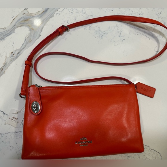 COACH Double-Zip Crossbody/Shoulder bag - orange leather - Picture 14 of 14